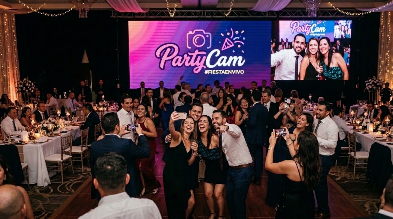 PartyCam en vivo en salón de eventos